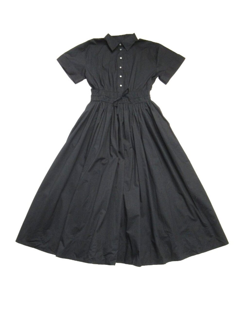 NWT J.Crew Tall Elena Shirt-Dress Midi in Black Solid Cotton Shirtdress 8T - Picture 5 of 7